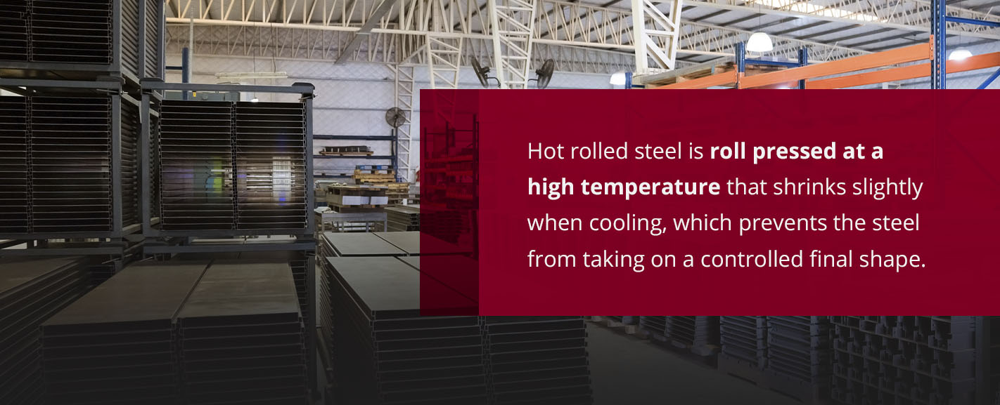 hot rolled steel is roll pressed at a high temperature